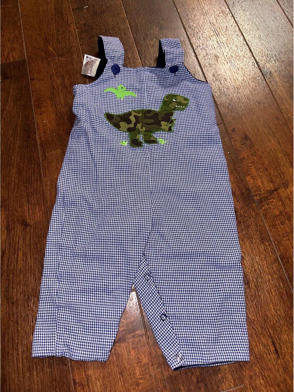 Mulberry St Baby Boys Dinosaur Romper Size 18 Months USA Made